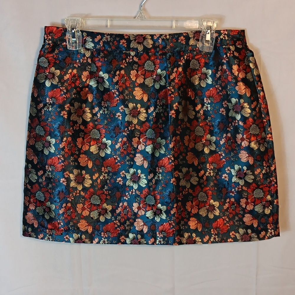 Molly Bracken Metalic Floral Mini Skirt